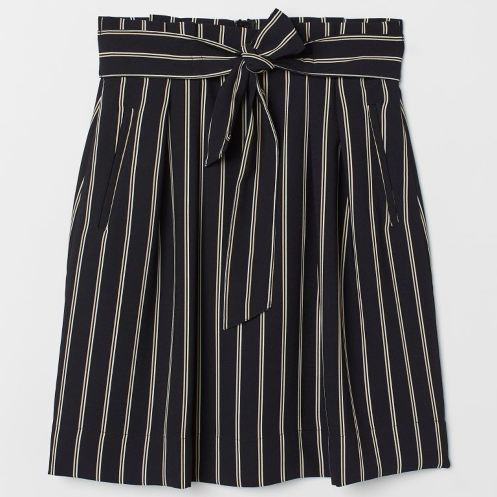 $20/3 H&M Striped Skirt with Tie Belt
